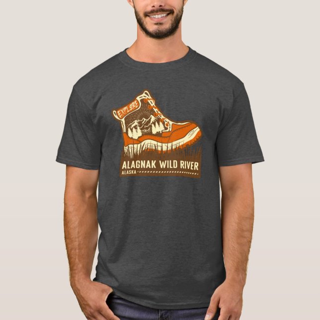 Camiseta Alagnak Wild River Alaska Brown And Orange Hiking  (Frente)