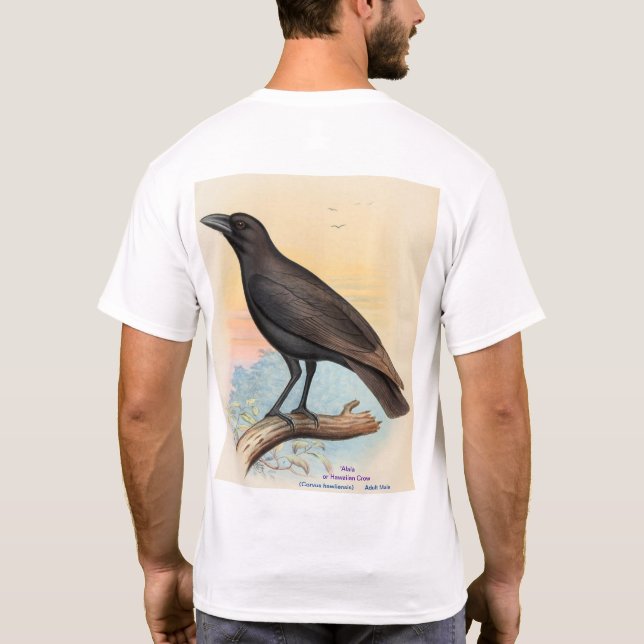 Camiseta 'Alala, ou Hawaiian Crow, dupla arte nº 1 (Verso)