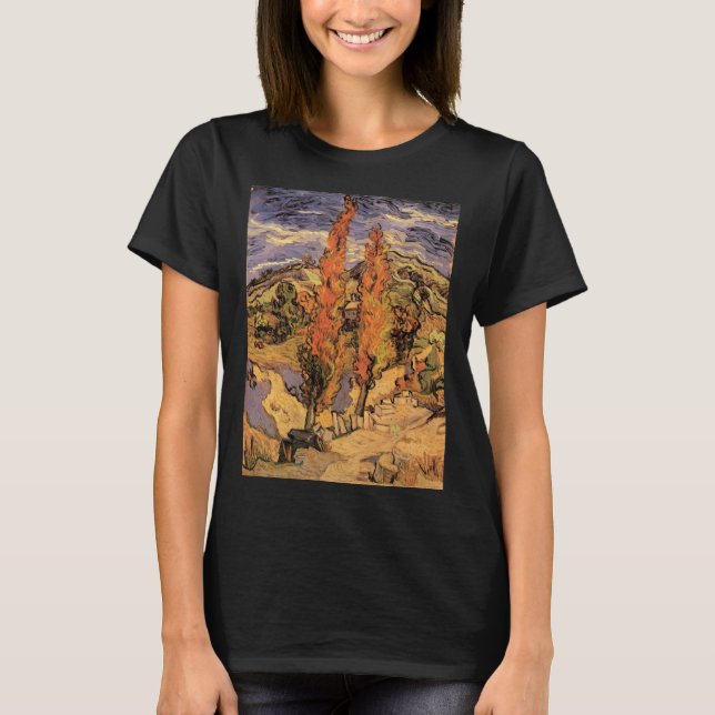 Camiseta Álamos na Estrada Através das Colinas por Vincent  (Frente)