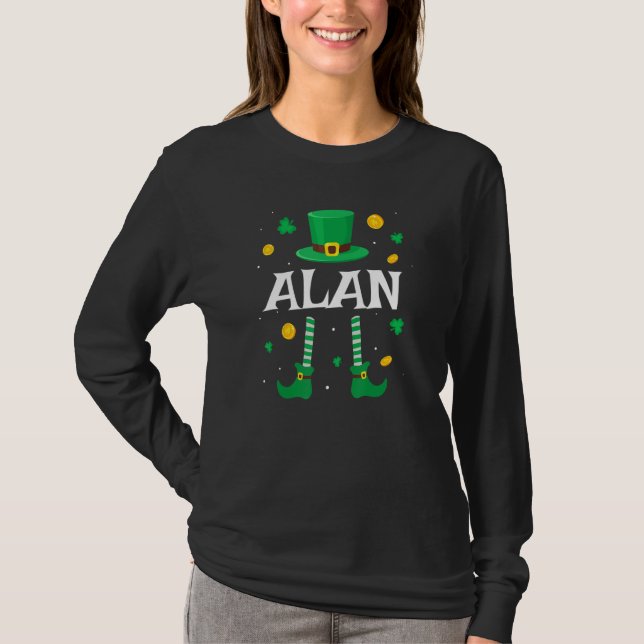 Camiseta Alan Saint Patrick S Day Leprechaun Costume Alan (Frente)