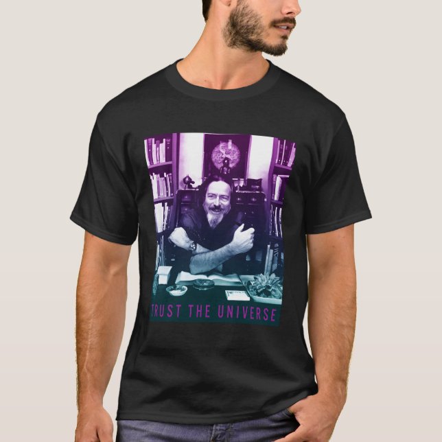 Camiseta Alan Watts Gradient Photo Trust, O Universo (Frente)