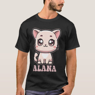 Camiseta Alana Cute Kitty Cat Design para Nome das Rapariga