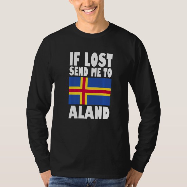 Camiseta Aland Flag Design  If lost send me to Aland Premiu (Frente)