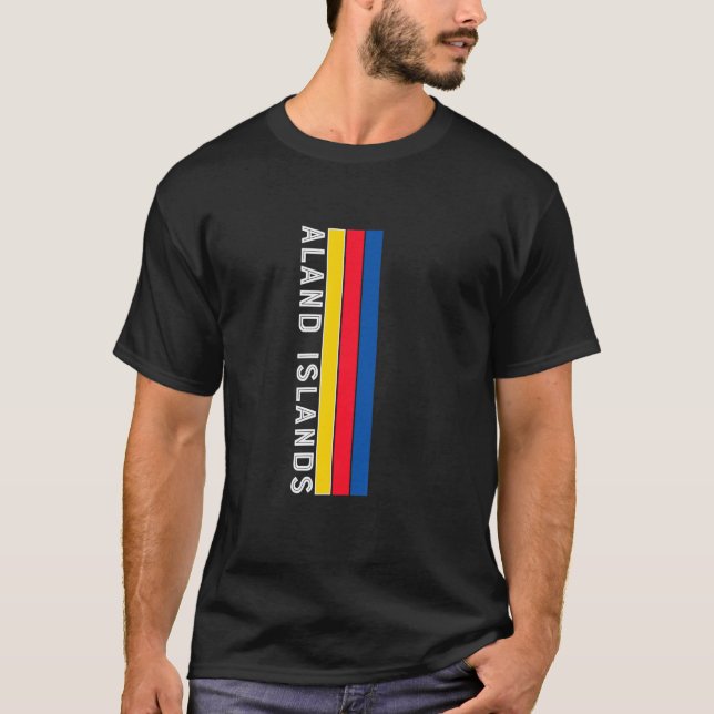 Camiseta Aland Islands Flag Colors (Frente)