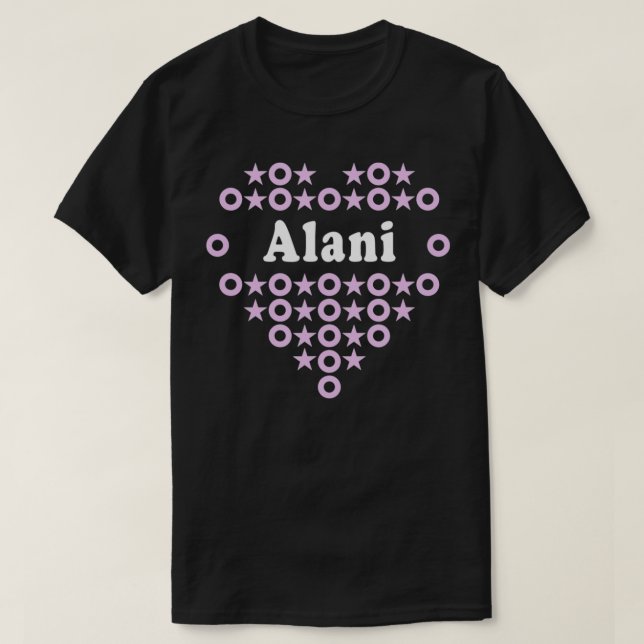 Camiseta Alani Name for Girls Women Heart Hugs Stars for Ki (Frente do Design)