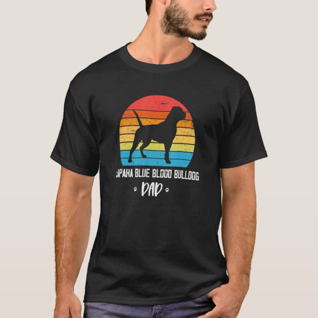 Camiseta Alapaha Pai de Buldogue Azul no Sangue Retroativo (Frente)