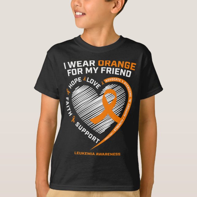 Camiseta Alaranjamento da Leucemia Laranja Presentes Amigos (Frente)