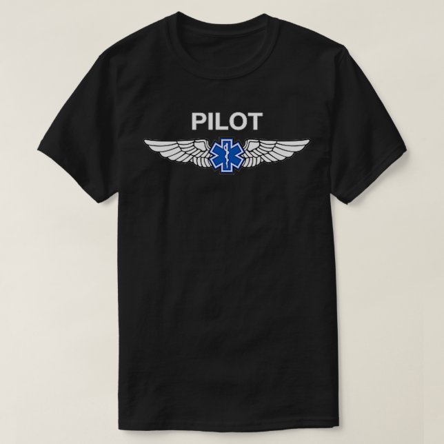 Camiseta Alas piloto do EMS Medevlight emql (Frente do Design)