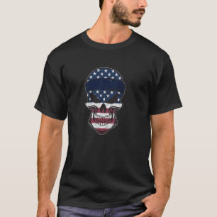 Camiseta Alasca - Bandeira Americana - Estado Crânio, Bande