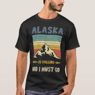 Camiseta Alasca chama Retro Alaskan Wildlife Aurora Bo