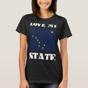 Camiseta Alasca, Estado De Vintage Dos EUA, Bandeira De Uma