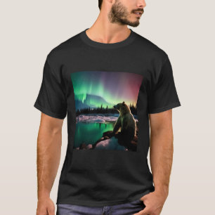 Camiseta Alaska Aurora Borealis Bear Núcleo Estético Foto S