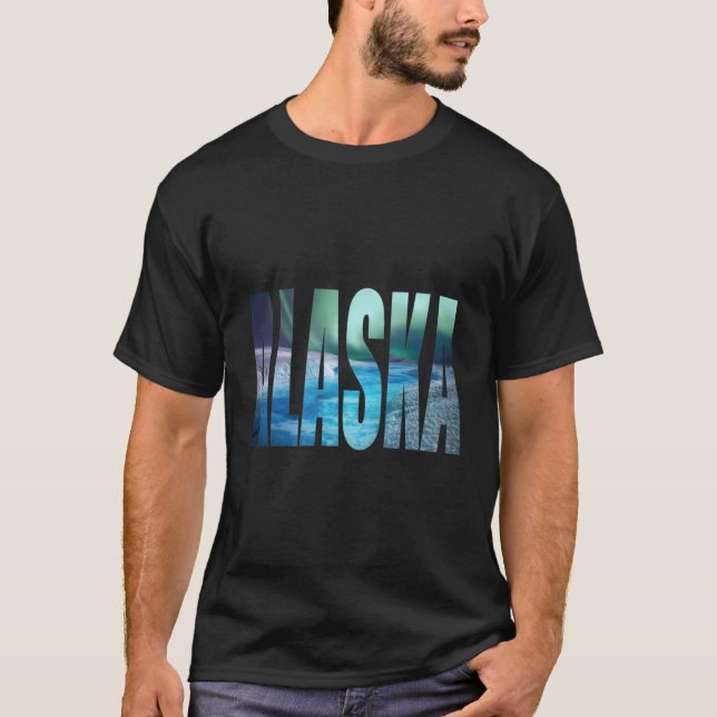 Camiseta Alaska Aurora Borealis Norte Luz Neve (Frente)