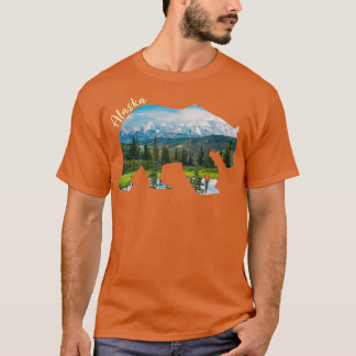 Camiseta Alaska Bear - Grizzly Bear With Alaska Mountains41