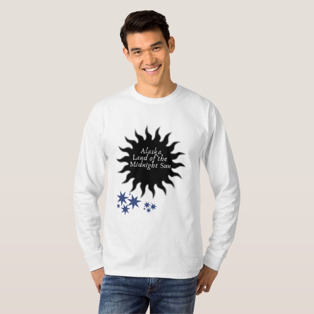 Camiseta Alaska Black Midnight Art Sun (Frente Completa)