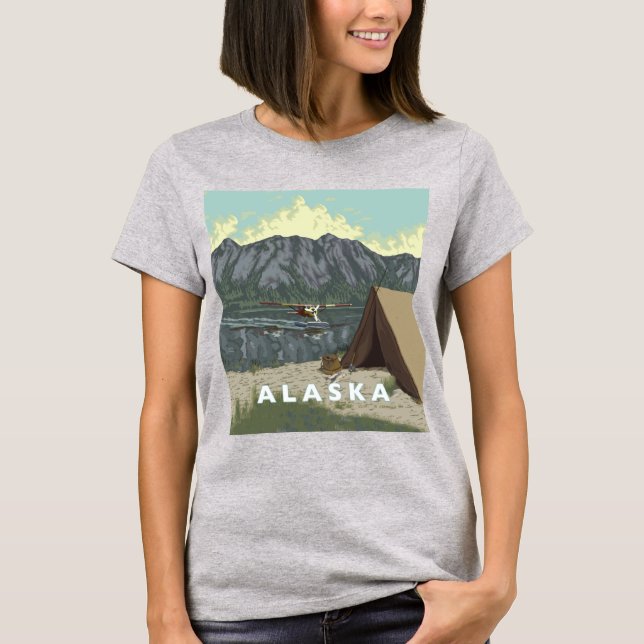 Camiseta Alaska Bush Plane Presentes para Mulheres Pilotos (Frente)