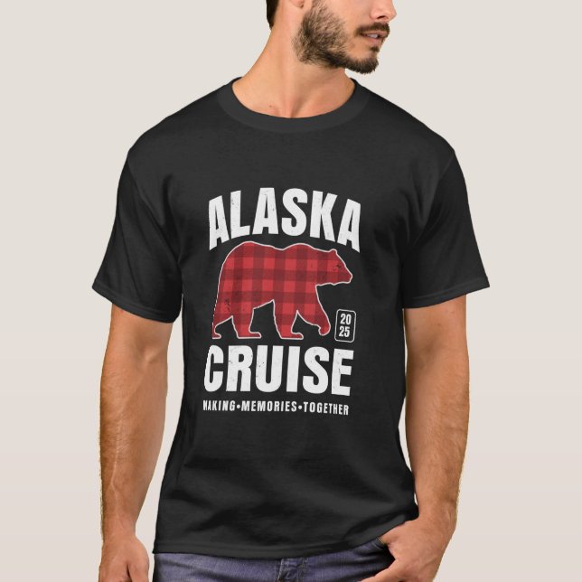 Camiseta Alaska Cruise 2025 Bear Christmas Buffalo Xadrez G (Frente)