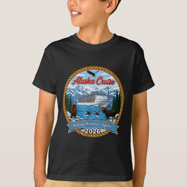 Camiseta Alaska Cruise 2026 Matching Friends And Family Gro (Frente)