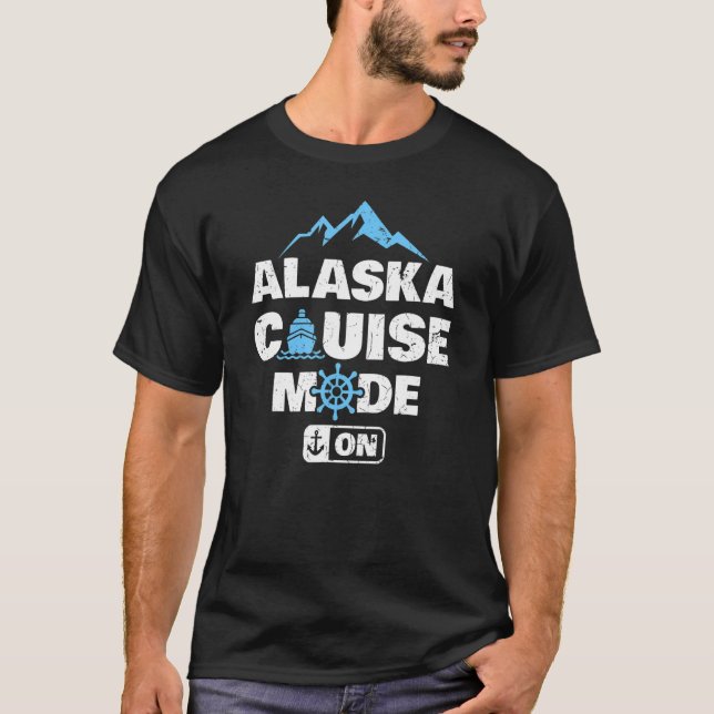 Camiseta Alaska Cruise Mode Em Family Friends Group Viagem (Frente)