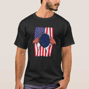 Camiseta Alaska Flag Dentro Me Home State Prid American Gi