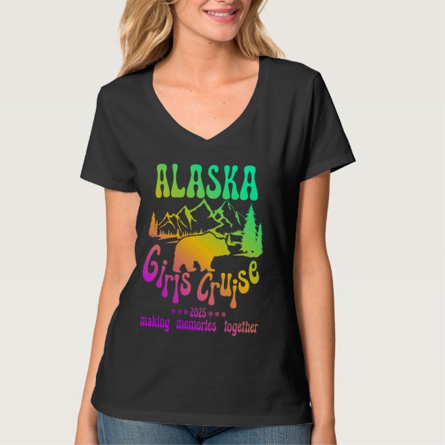 Camiseta Alaska Girls Cruise 2025 Matching Friends & Group (Frente)