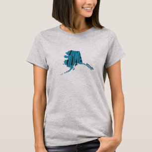 Camiseta Alaska Map State Shaple Home Word Art Blue