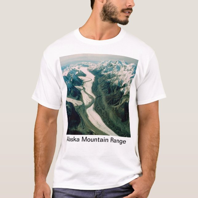 Camiseta Alaska Mountain Range-Aerial View (Frente)