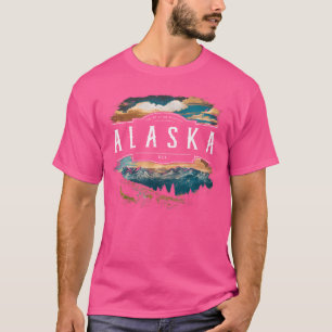 Camiseta Alaska Mounts Eua Caminhando Ao Exterior Vintage