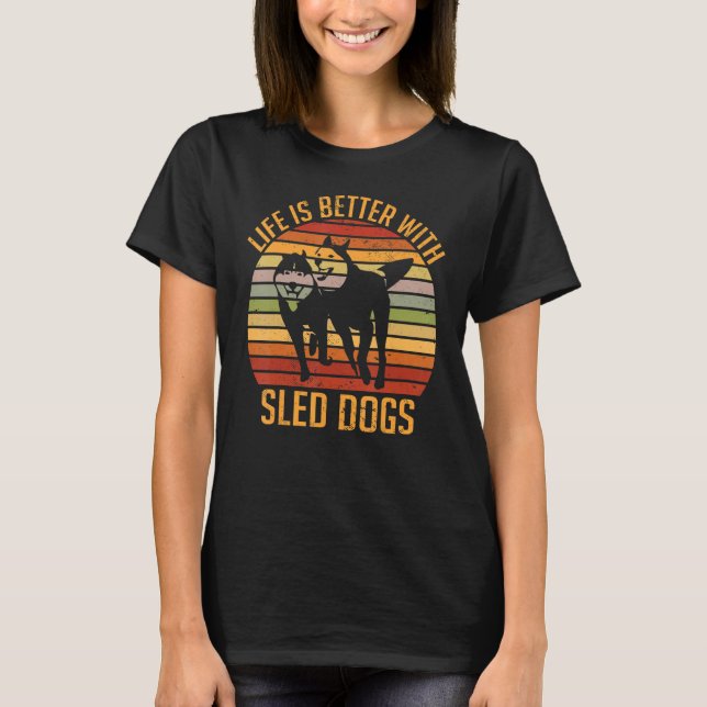 Camiseta Alaska Mushing Dog Sled Rider Huskies Winter Sport (Frente)