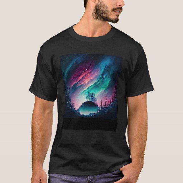 Camiseta Alaska Northern Lights Aurora Borealis (Frente)