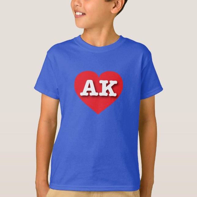 Camiseta Alaska Red Heart - Eu amo AK (Frente)