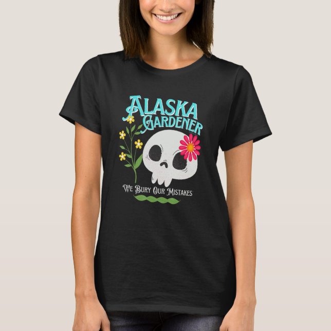 Camiseta Alaska State Rebellier Gardener Cute Skull Flo (Frente)