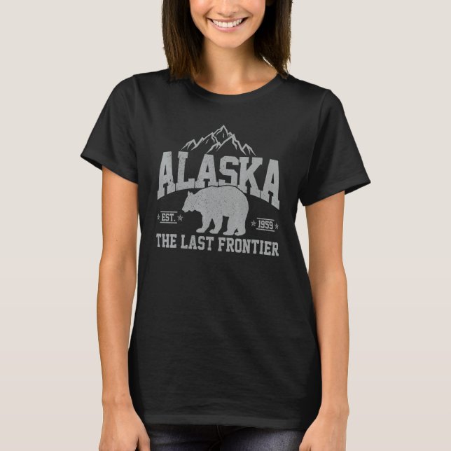 Camiseta Alaska The Last Frontier EST 1959 Grizzly Bear Mou (Frente)
