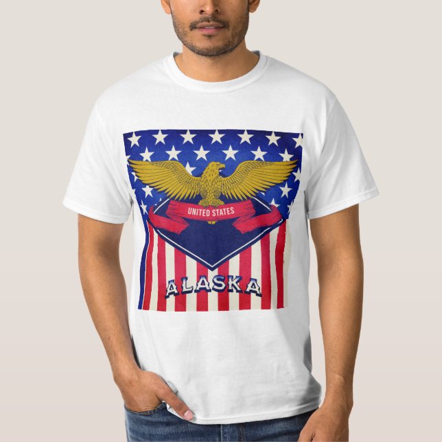 Camiseta Alaska USA Flag (Frente)