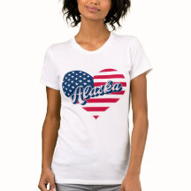 Alaska USA Heart Flag  – Patriotic Alaska Design 