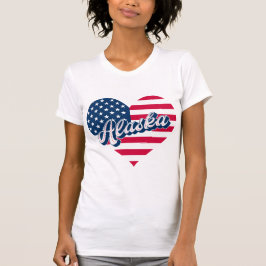 Camiseta Alaska USA Heart Flag – Patriotic Alaska Design