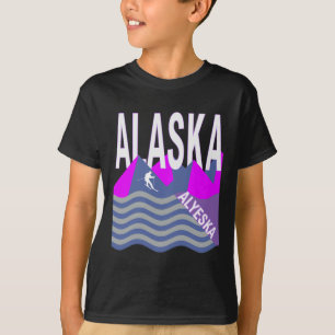Camiseta Alaska Usa Ski Resort Snowboard Esqui de inverno