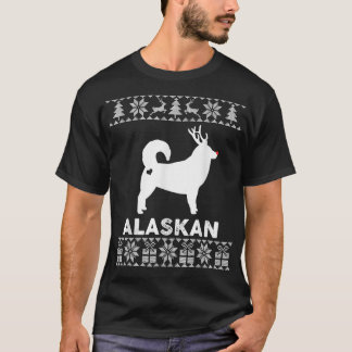 Camiseta Alaskan Dog Lover Christmas Reindeer Ugly Christma