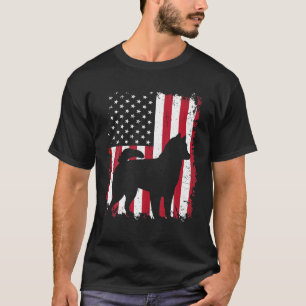 Camiseta Alaskan Klee Kai 4 De Julho Dos EUA Flag Dog Lover