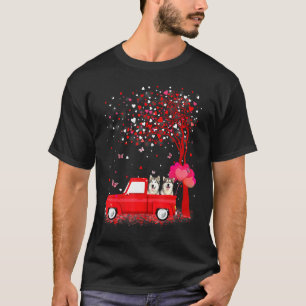 Camiseta Alaskan Malamute Dia de os namorados Cães Vermelho