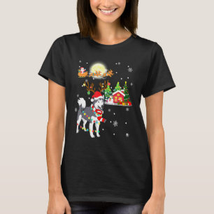 Camiseta Alaskan Malamute Dog Light Christmas Reinderee