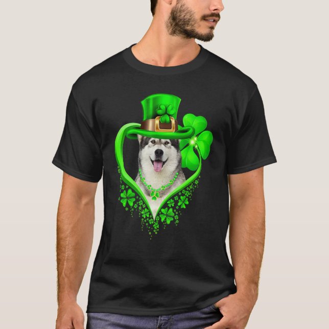 Camiseta Alaskan Malamute Dog St Patricks Day Lover Irish S (Frente)