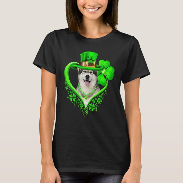 Camiseta Alaskan Malamute Dog St Patricks Day Lover Irish S (Frente)