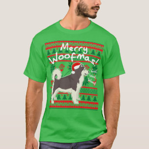 Camiseta Alaskan Malamute Feliz Woofmas Feia de Natal Swea