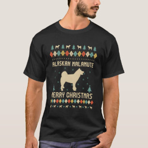 Camiseta Alaskan Malamute Funny Ugly Sweater Retro