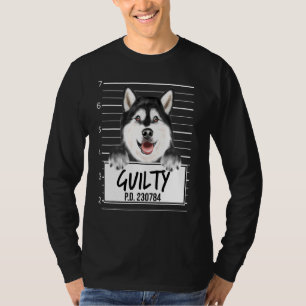 Camiseta Alaskan Malamute Mugshot Guilty Dog
