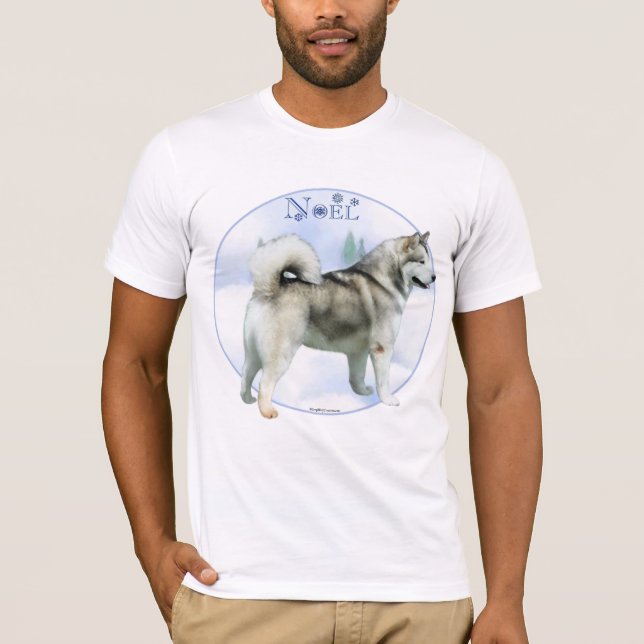 Camiseta Alaskan Malamute Noel (Frente)