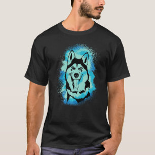 Camiseta Alaskan Malamute Paint Blue Design Cachorro Mãe Pa
