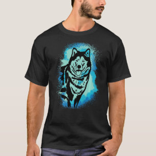 Camiseta Alaskan Malamute Paint Blue Design Cachorro Mãe Pa