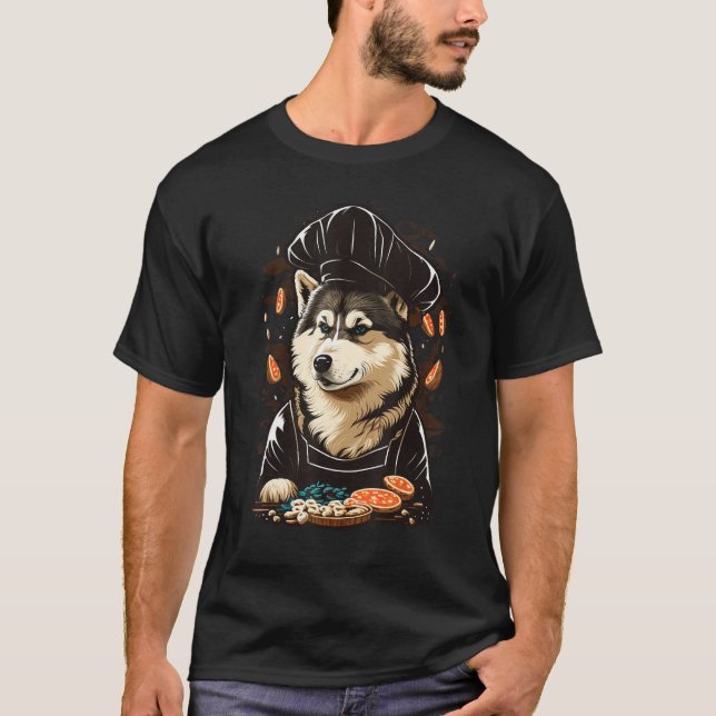 Camiseta Alaskan Malamute Restaurant cook on Alaskan Malamu (Frente)